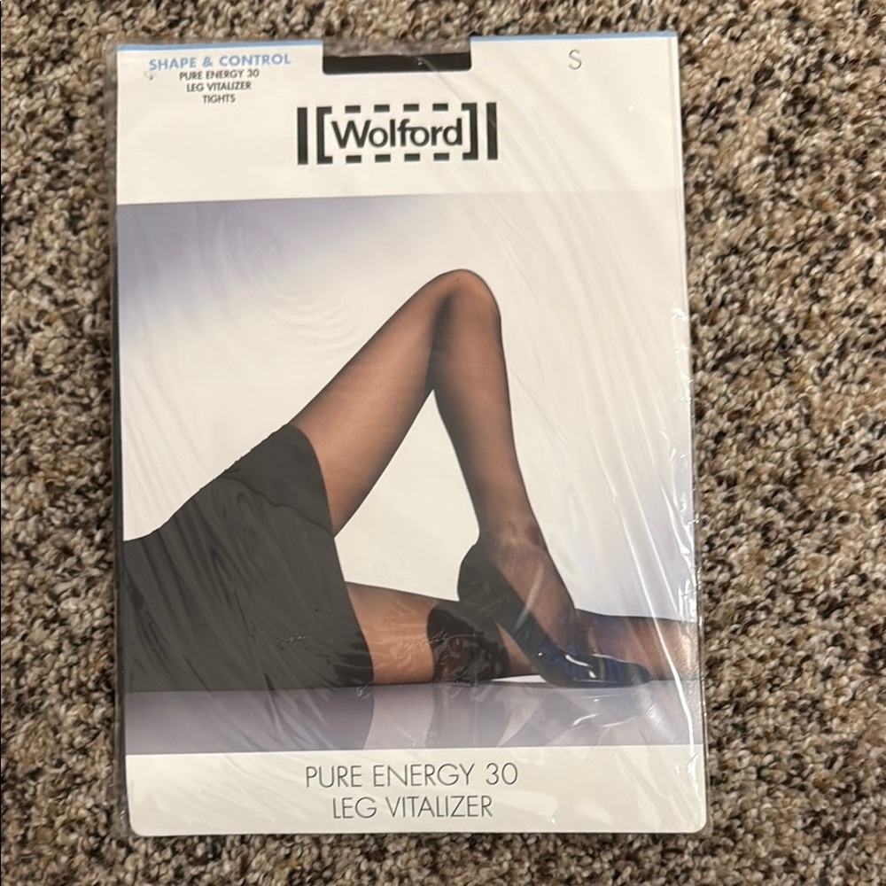 WOLFORD NWT black pure energy 30 leg vital Iser tights stockings